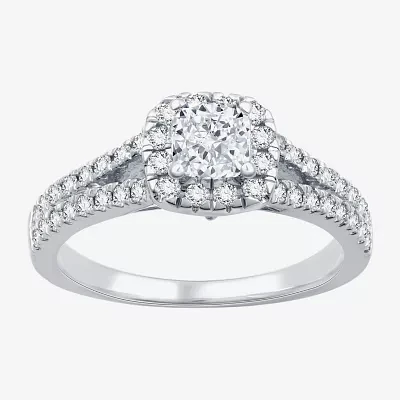 I Said Yes (H-I / I1) Womens 1/ CT. T.W. Lab Grown White Diamond Sterling Silver Side Stone Engagement Ring