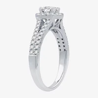 I Said Yes (H-I / I1) Womens 1/ CT. T.W. Lab Grown White Diamond Sterling Silver Side Stone Engagement Ring