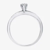 I Said Yes (H-I / I1) Womens 1/3 CT. T.W. Lab Grown White Diamond Sterling Silver Side Stone Engagement Ring