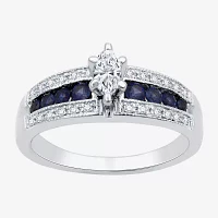 I Said Yes (H-I / I1) Womens 1/3 CT. T.W. Lab Grown White Diamond Sterling Silver Side Stone Engagement Ring
