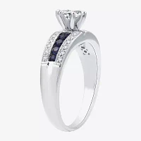 I Said Yes (H-I / I1) Womens 1/3 CT. T.W. Lab Grown White Diamond Sterling Silver Side Stone Engagement Ring