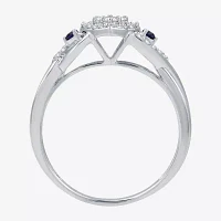 I Said Yes (H-I / I1) Womens 1/5 CT. Lab Grown White Diamond Sterling Silver Heart Side Stone Engagement Ring
