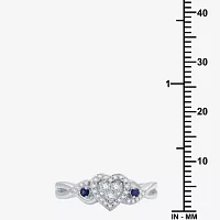 I Said Yes (H-I / I1) Womens 1/5 CT. Lab Grown White Diamond Sterling Silver Heart Side Stone Engagement Ring