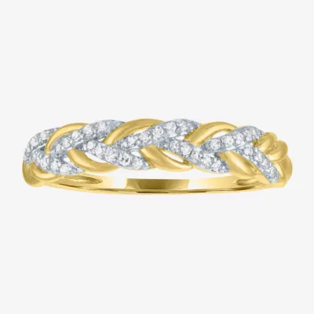 (G-H / Si2-I1) 1/10 CT. T.W. Lab Grown White Diamond 10K Gold Band