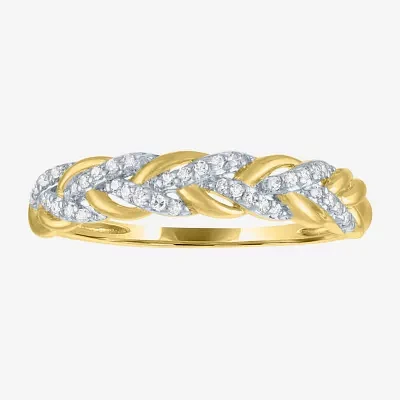 (G-H / Si2-I1) 1/10 CT. T.W. Lab Grown White Diamond 10K Gold Band