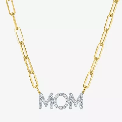 Diamond Addiction (G-H Womens 1/10 CT. T.W. Lab Grown White Diamond 14K Gold Over Silver Pendant Necklaces