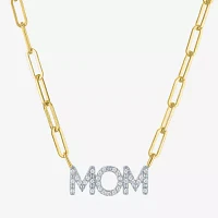 Diamond Addiction (G-H Womens 1/10 CT. T.W. Lab Grown White Diamond 14K Gold Over Silver Pendant Necklaces