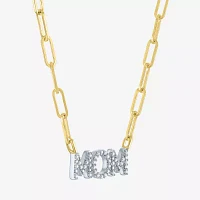Diamond Addiction (G-H Womens 1/10 CT. T.W. Lab Grown White Diamond 14K Gold Over Silver Pendant Necklaces