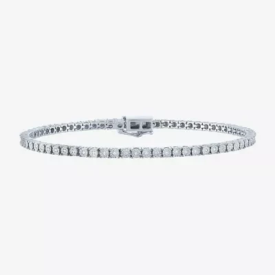 (G-H / I1- I2) 1/10 CT. T.W. Lab Grown White Diamond Sterling Silver 7.25 Inch Tennis Bracelet