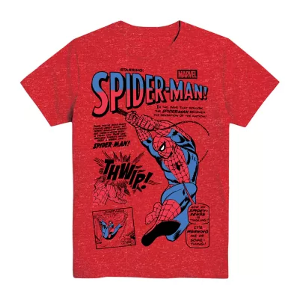 Little & Big Boys Crew Neck Short Sleeve Spiderman Graphic T-Shirt