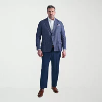 Haggar Mens Big and Tall Windowpane Classic Fit Sport Coat