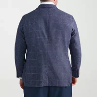 Haggar Mens Big and Tall Windowpane Classic Fit Sport Coat