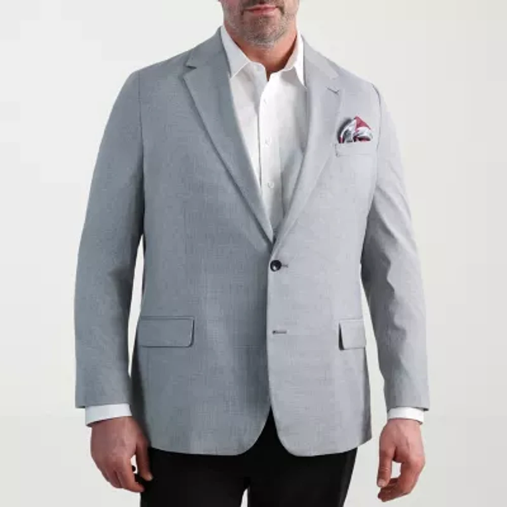 Haggar Mens Big and Tall Geometric Stretch Fabric Classic Fit Sport Coat