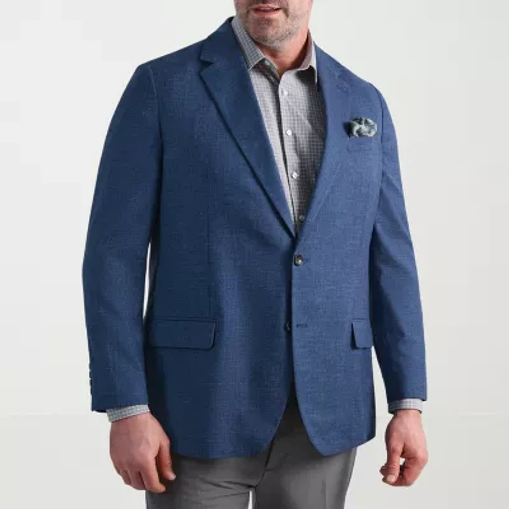 Haggar Mens Big and Tall Geometric Stretch Fabric Classic Fit Sport Coats