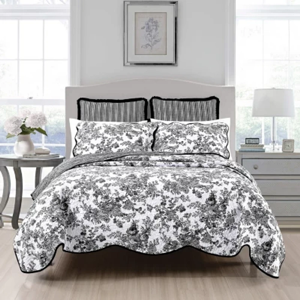 Laurel Manor Toile Garden Cotton Quilt