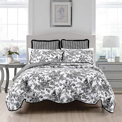 Laurel Manor Toile Garden Cotton Quilt