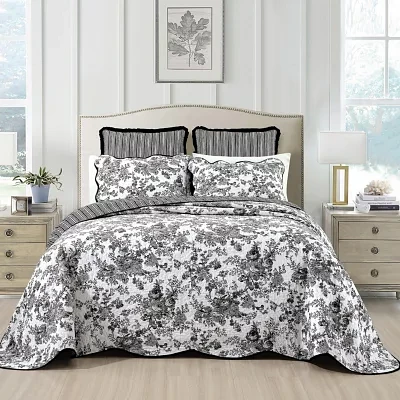 Laurel Manor Toile Garden Cotton Bedspread