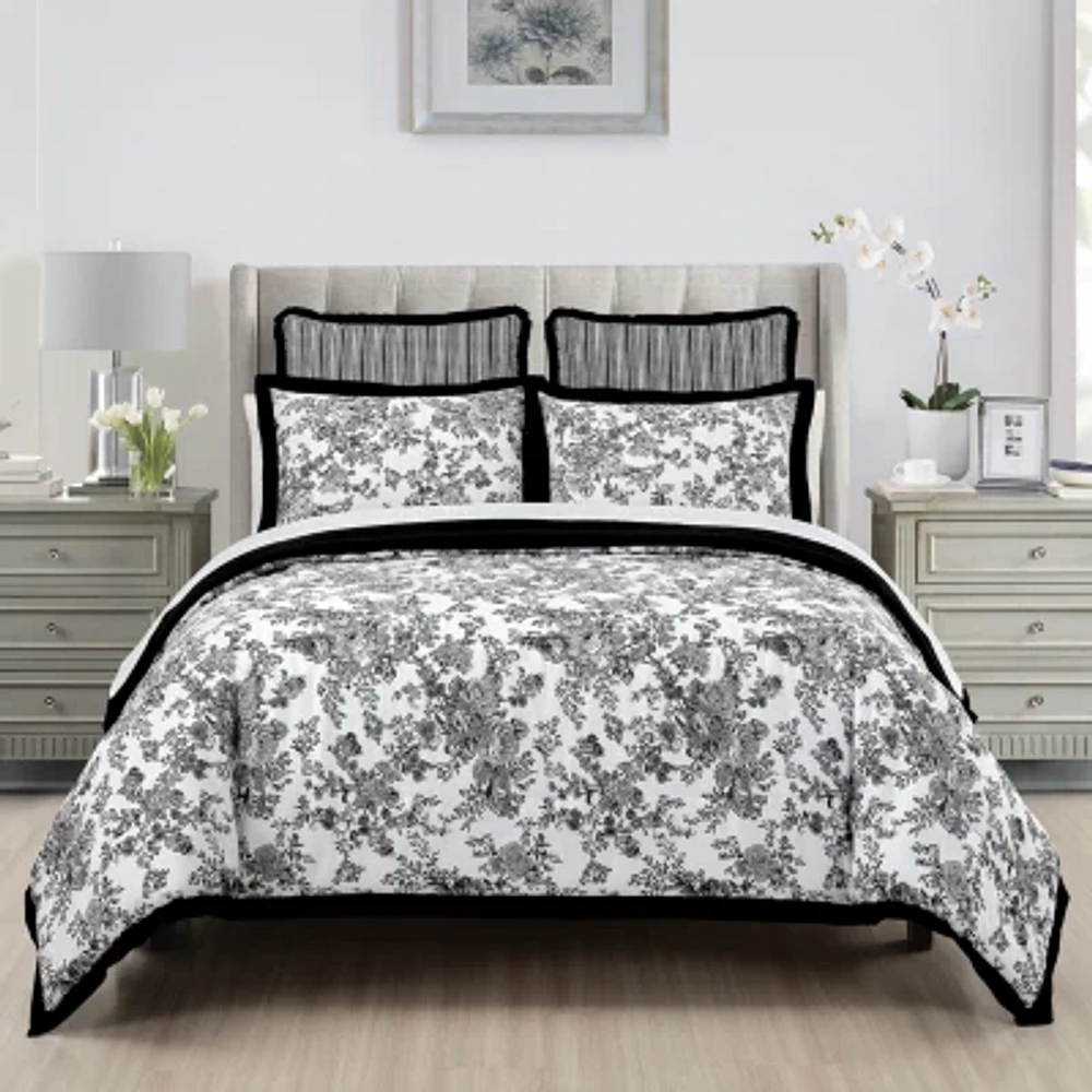 Laurel Manor Toile Garden Cotton Comforter Set