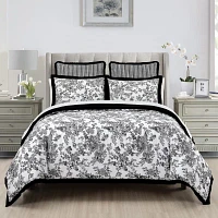 Laurel Manor Toile Garden Cotton Comforter Set