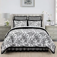 Laurel Manor Toile Garden Cotton Comforter Set