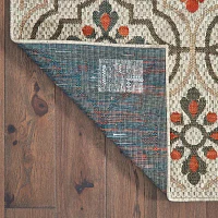 Covington Home Long Island Floral Lattice 22" X 90" Indoor Outdoor Rectangular Runner