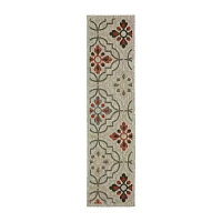 Covington Home Long Island Floral Lattice 22" X 90" Indoor Outdoor Rectangular Runner