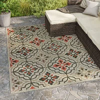 Covington Home Long Island Floral Lattice 39" X 60" Indoor Outdoor Rectangular Accent Rug