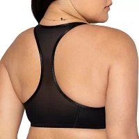 Curvy Couture Sheer Mesh Front Close Racerback Bra-1618