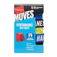 Hanes Moves Anti Chafe Boys 5 Pack Boxer Briefs