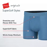 Hanes Originals Supersoft Boys 5 Pack Boxer Briefs