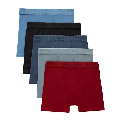 Hanes Originals Supersoft Boys 5 Pack Boxer Briefs