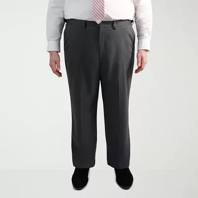 Haggar Mens Big and Tall Diamond Flat Front Suit Pant