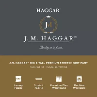 Haggar Mens Big and Tall Diamond Flat Front Suit Pant