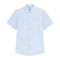 IZOD Dockside Chambray Mens Regular Fit Short Sleeve Button-Down Shirt