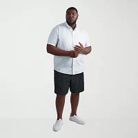 Haggar Big and Tall Mens Slim Fit Short Sleeve Button-Down Shirt