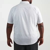 Haggar Big and Tall Mens Slim Fit Short Sleeve Button-Down Shirt