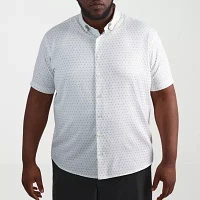 Haggar Big and Tall Mens Slim Fit Short Sleeve Button-Down Shirt