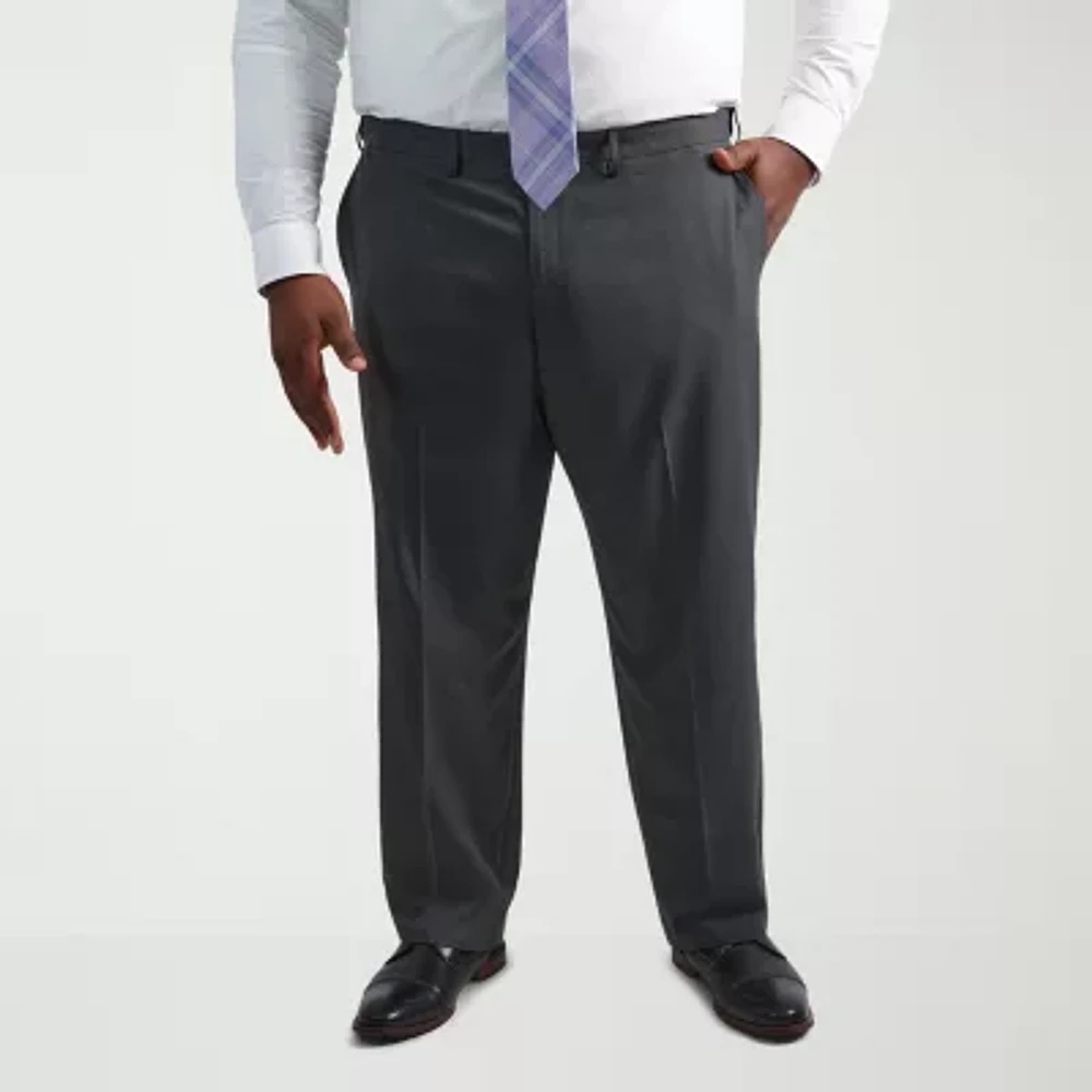 Haggar JMH Mens Big and Tall Classic Fit Flat Front Dress Pant