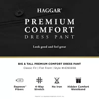 Haggar JMH Mens Big and Tall Classic Fit Flat Front Dress Pant