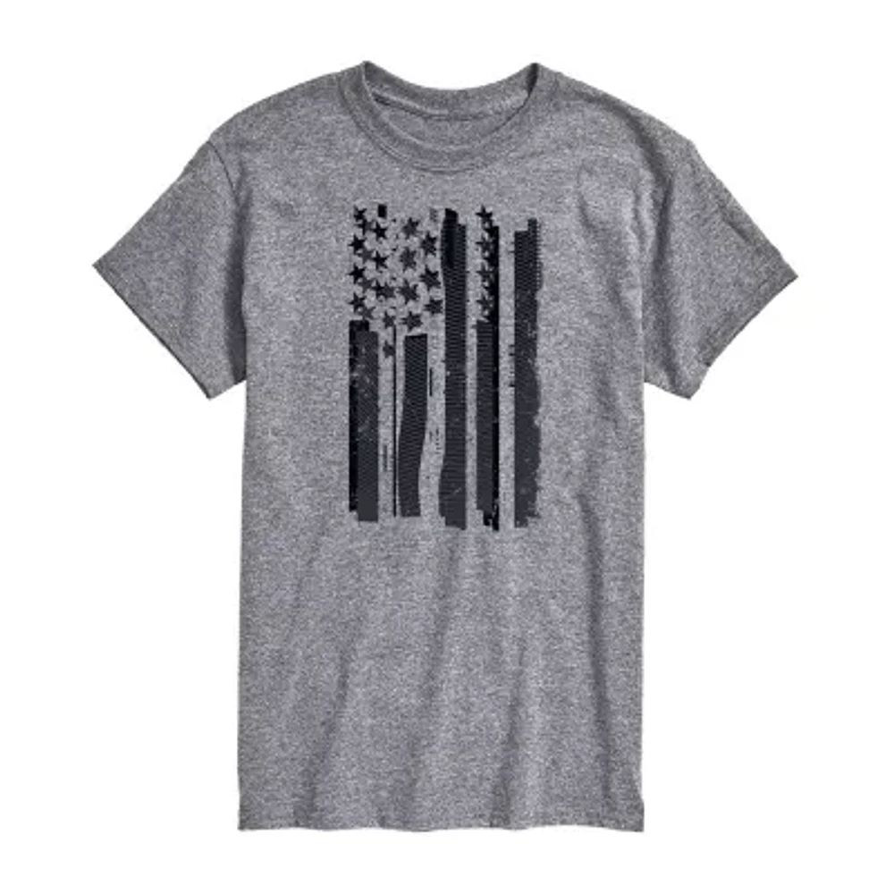 Big and Tall Mens Crew Neck Short Sleeve Regular Fit Americana Graphic T-Shirt