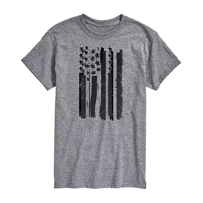 Big and Tall Mens Crew Neck Short Sleeve Regular Fit Americana Graphic T-Shirt