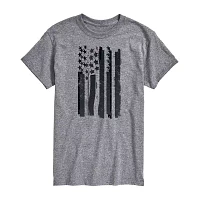 Big and Tall Mens Crew Neck Short Sleeve Regular Fit Americana Graphic T-Shirt