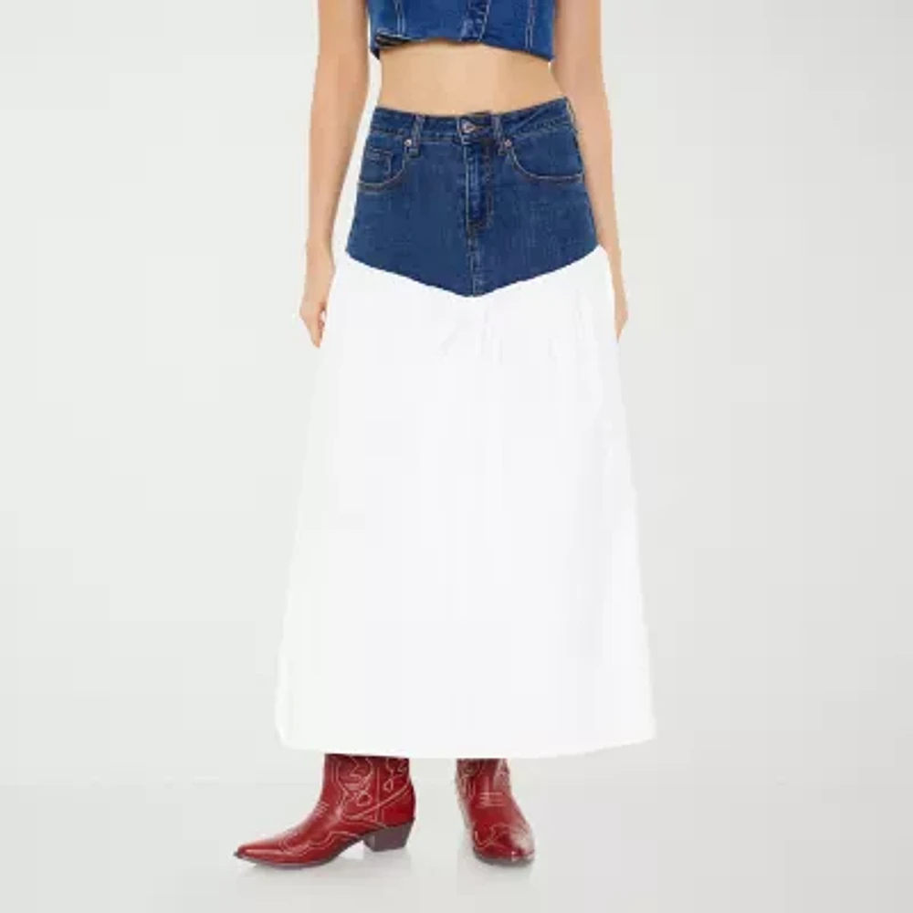 Forever 21 Womens High Rise Long Flared Skirt-Juniors