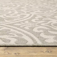 Covington Home Pamplona Damask Flatweave 39" X 60" Indoor Outdoor Rectangular Accent Rug