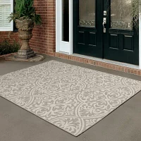 Covington Home Pamplona Damask Flatweave 39" X 60" Indoor Outdoor Rectangular Accent Rug