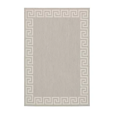Covington Home Pamplona Greek Key Border Indoor Outdoor Rectangular Area Rug