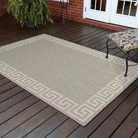 Covington Home Pamplona Greek Key Border Indoor Outdoor Rectangular Area Rug