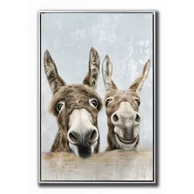 Streamline Art The Donkeys Framed Canvas Art