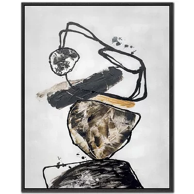 Streamline Art Balancing Stones Ii Framed Canvas Art