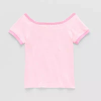 Eyeshadow Big Girls Scoop Neck Short Sleeve Graphic T-Shirt